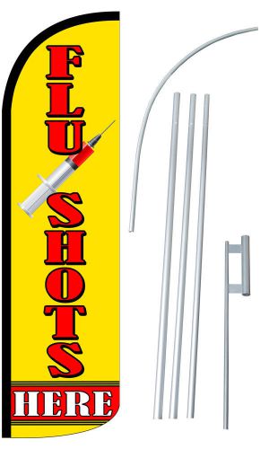 Flu shots windless full sleeve super feather flag sign banner /pole/spike dxbk for sale