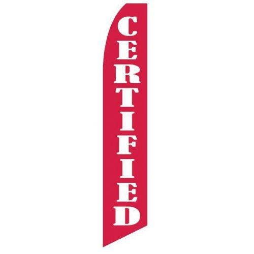 Swooper Flag Half Sleeve Certified Red With Large White Letters
