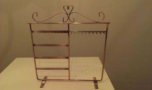 Copper Color Earring &amp; Necklace Combo Holder Organizer Jewelry Display
