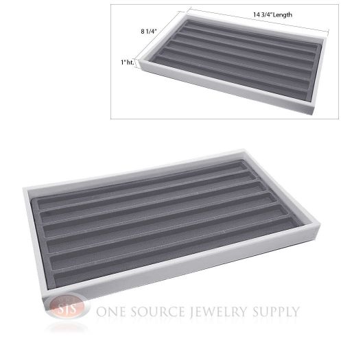 White Plastic Display Tray 6 Gray Slot Liner Insert Organizer Storage