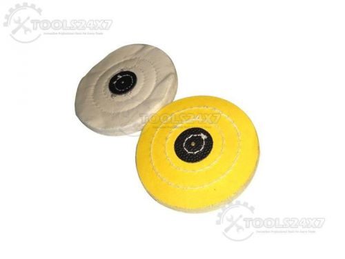 Brand New Jewelry Polishing 4Inches Buffs Muslin White And Yellow Pack of 2 Pcs