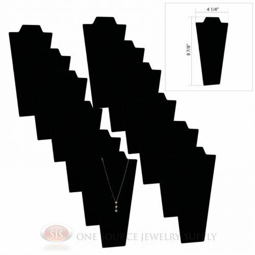 (12) Black Velvet 8 7/8&#034; Padded Pendant Necklace Display Easel Neckform Stand