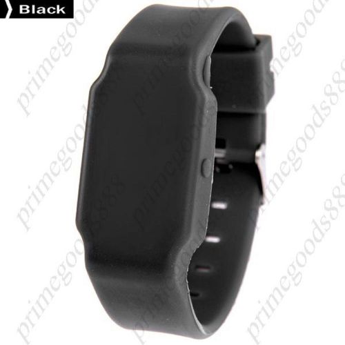 LED Unisex Wrist Watch Silica Gel Band in Black Free Shipping WristWatch