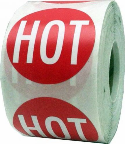 Hot Stickers - 1.5&#034; Round Labels for Retail that say Hot - 500 Total Stickers