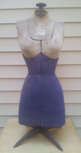 Antique Adjustable Dress Form Display Child Teen Size Cast Iron Base