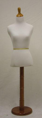 34&#034;26&#034;35&#034; FEMALE MANNEQUIN DRESS FORM WHT/NATURAL FRENCH ROUND BASE (M)