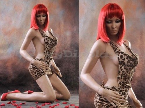 Fiberglass female sexy mannequin display dress form #mz-vis3+free wig for sale