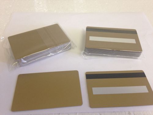 25 Gold CR80 PVC Cards - HiCo MagStripe 2 Track w/ Signature Panel - ID Printers
