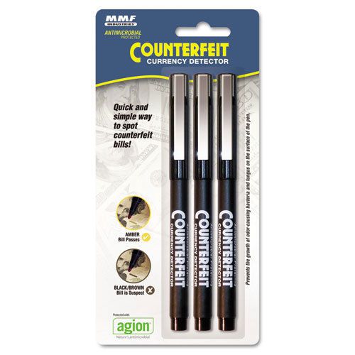 Counterfeit Currency Detector Pen, 3/Pack. Sold as Pack of 3