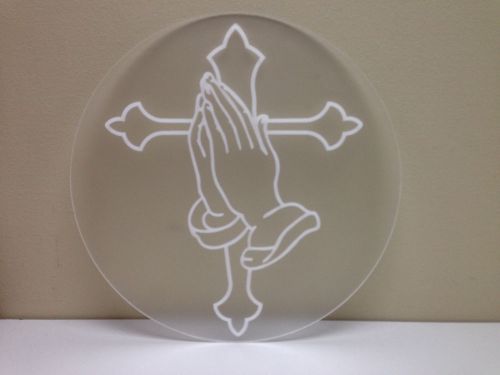 Praying hands with cross logo sign wall mount 12152