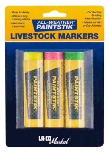 Laco Markal Paintstik, 6 Pack, Assorted, All Weather, Livestock Marker