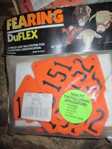 FEARING DuFLEX  Large Male  Panel ORANGE  176-200 ear tags
