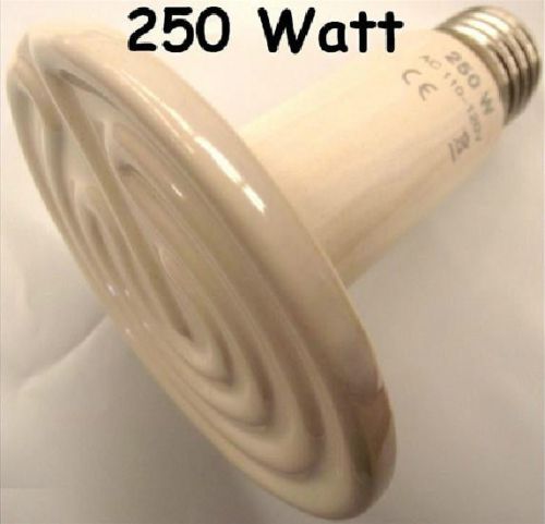 250W 110V CERAMIC HEAT EMITTER BROODER INFRARED LAMP BULB REPTILE PET COOP GROW