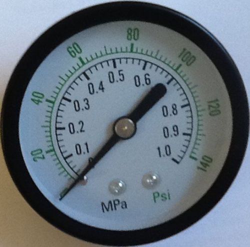 1/4&#034; npt air or fuel pressure gauge 0-140 psi back mount 2&#034; face for sale