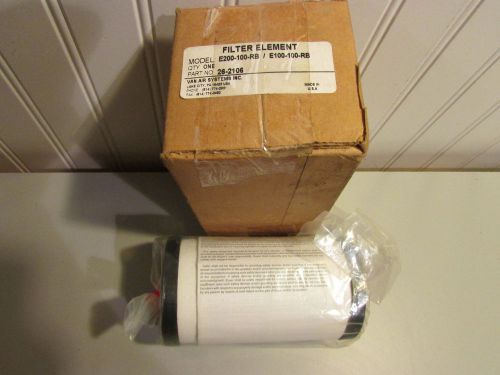 Van air systems filter element 26-2106 model e200-100-rb / e100-100-rb for sale