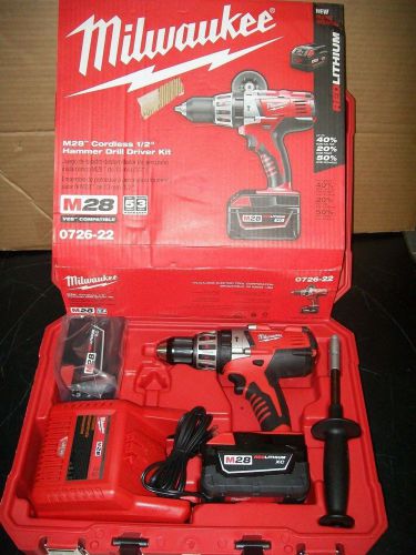Milwaukee 28 volt cordless hammer drill kit — 1/2in for sale