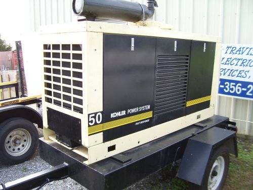 50 kw Kohler Diesel, Trailor mounted 3phase generator