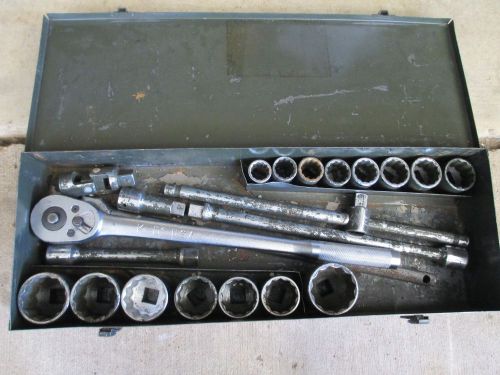 Wright 12 point 3/4 in standard length fractional 22 piece socket wrench set for sale