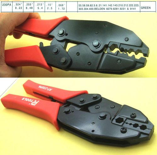 .324/.255/.213/.10/.068 pliers crimping tool for rg58 rg59 rg6 sma uhf bnc 230pa for sale