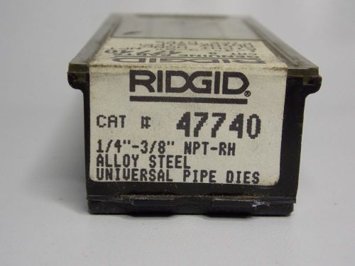 RIDGID 47740 1/4&#034;-3/8&#034; NPT THREADING DIES RH FOR UNIVERSAL HEADS - SEALED BOX