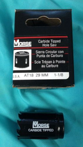 Morse carbide hole saw at18 carbide tipped 1-1/8 inch (29mm) grainger 4xg45 for sale