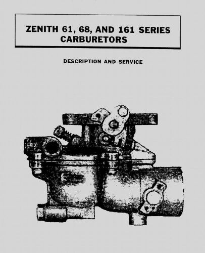 Zenith series 61, 68 and 161 carburetor manual for sale
