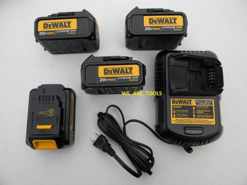 Dewalt dcb101 20v charger, 4 dcb200 3.0 ah batteries for drill,saw,grind 20 volt for sale
