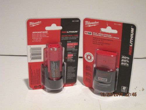 Milwaukee genuine 48-11-2401(2) m12 lithium-ion battery-free shipping, nisps!!!! for sale