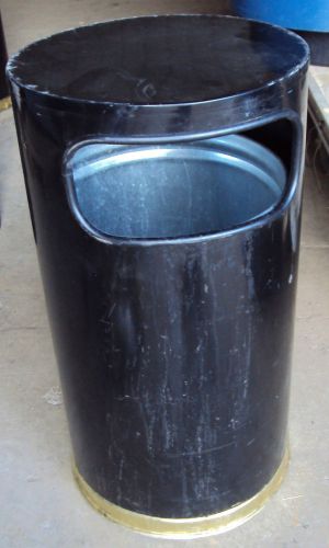 USED BLACK/GOLD GARBAGE CAN UNITED WASTE RECEPTACLE