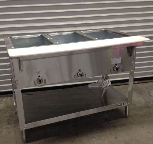 3 well electric steam table duke aerohot e303m #2065 water pan buffet tacos nsf for sale