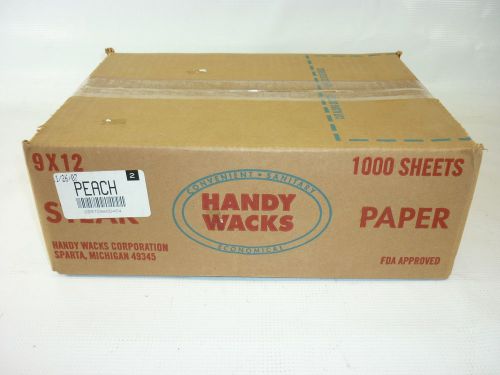 ONE CASE OF 1000 SHEETS OF HANDY WACKS STEAK PAPER PEACH 9&#034; x 12&#034;