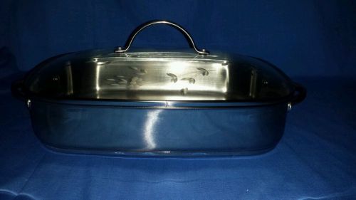 Princess House stainless steel roasting pan with lid # 6380