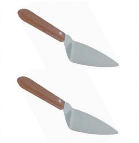 2PC Stainless Steel Pizza Server Wood Handle 2-1/4&#034; x 4-1/4&#034; Blade NEW