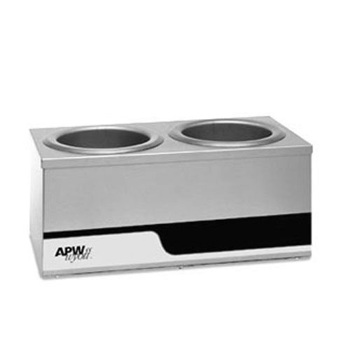 Apw w4-2 food warmer, countertop, electric, 4 qt. round dual wells for sale