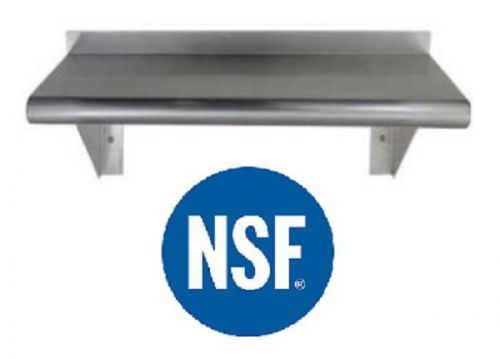 Wall Mount Shelf Three Sided NSF Commercial 18 Gauge Stainless Steel 1&#039; X 48&#034;
