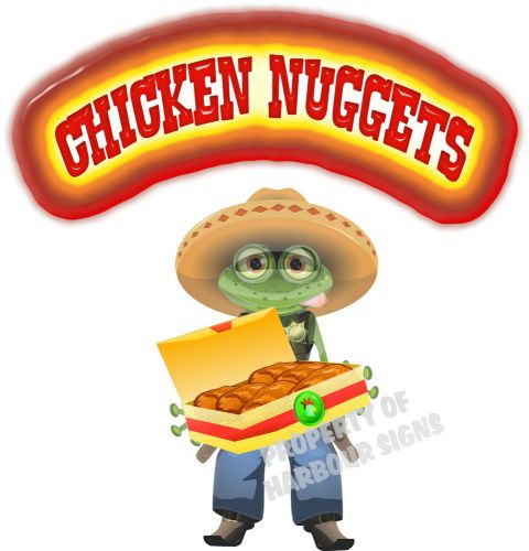 Chicken Nuggets Decal 14&#034; Food Truck Concession Restaurant Western Frog Theme