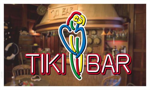 bb331 Tiki Bar Parrot Banner Sign