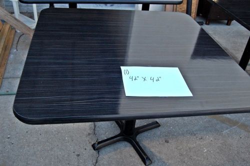 Polymold commercial grade 42 x 42 tables– faux black/gray marble, USED