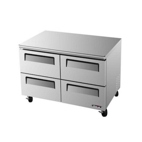 New turbo air 48&#034; super deluxe stainless steel undercounter freezer-4 drawers!! for sale
