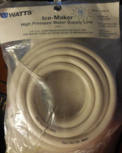 New Watts ice maker high pressure water supply line hose,20 foot feet,1/4&#034; inch