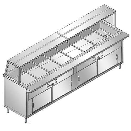 New restaurant stainless steel 9&#039; steam table nat gas modle pbts-9g for sale