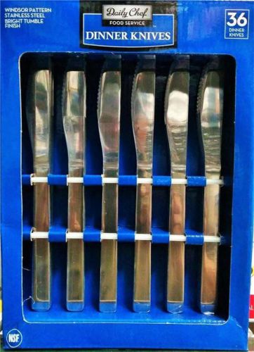 Lot of 216 pcs. daily chef windsor dinner knives, stainless steel, medium weight for sale