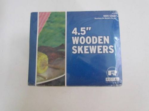 NIB Royal 1000 Count 4.5&#034; Wooden Skewers Brocheta De Madera De