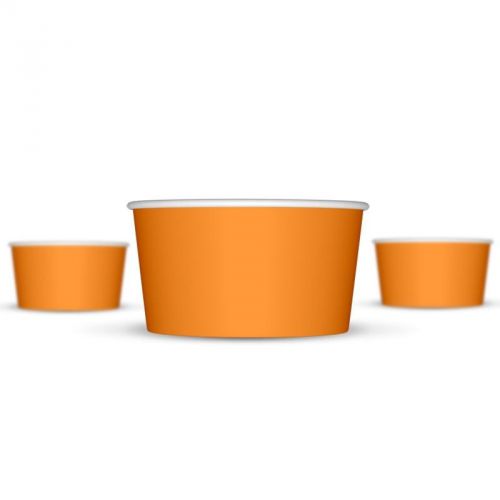 6 oz Orange Paper Ice Cream Cups - 1,000 / Case