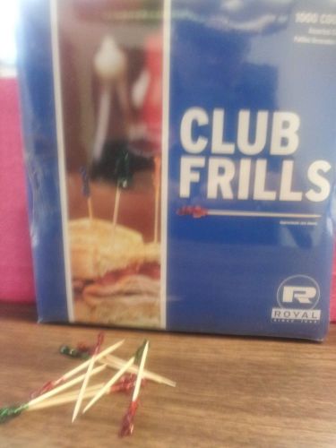 4&#034; ASSORTED CLUB FRILL PICKS ( 1000 PER BOX ) ROYAL/SANDWICHES, PARTY APPETIZERS