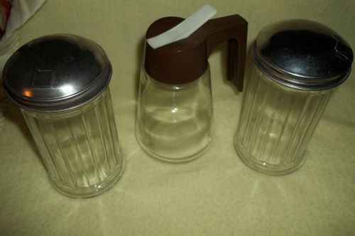 RESTAURANT STYLE SUGAR HOLDERS AND CREAMER/SYRUP POURER