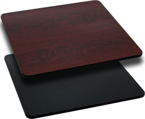 42&#039;&#039; Square Table Top with Black or Mahogany Reversible Laminate Top