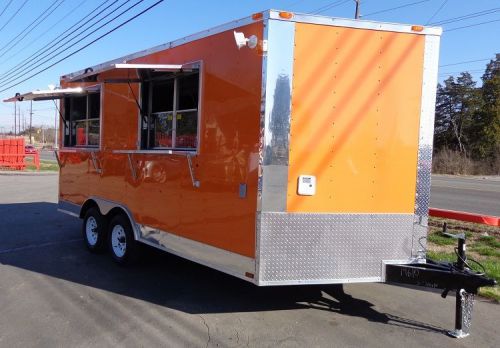 Concession trailer 8.5&#039;x16&#039; orange - catering vending food bbq for sale