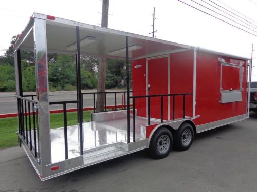 Concession trailer 8.5 x 24 red - bbq event food catering for sale