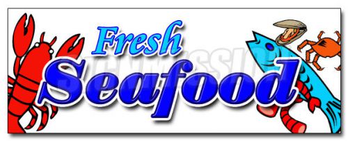 24&#034; FRESH SEAFOOD DECAL sticker fish market shrimp retail storefront marketing